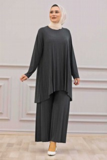 Cloth set - Robe de costume double hijab couleur fumée 100336775 - Turkey