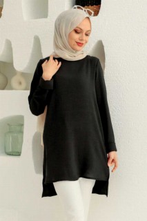 Woman Clothing - Black Hijab Tunic 100340131 - Turkey