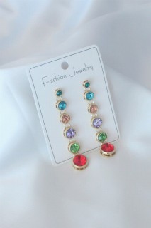 Colorful Zircon Stone Women's Earrings 100327872