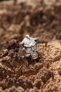 Silver Rings 925 - Clawed Skull Figured Adjustable Biker Ring 100319416 - Turkey