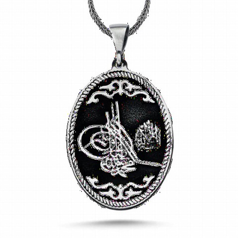 Ottoman Tugra Motif Silver Necklace 100348252