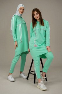 Lingerie & Pajamas - Women's Piping Detailed Tracksuit Set 100325917 - Turkey