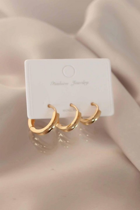 Earrings - Gold Color Ring Women's Earrings 100327587 - Turkey