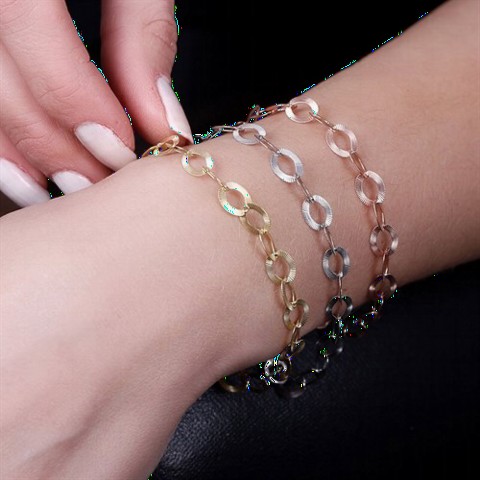 Rhodium Plated Special Design Chain Silver Bracelet 100346942