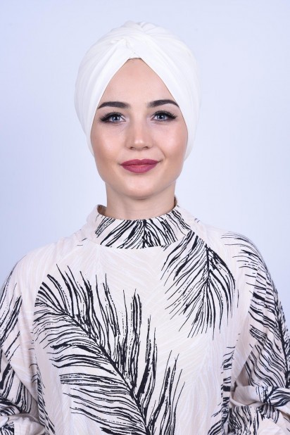 Woman Bonnet & Turban - Vera Outer Beanie Ecru - Turkey