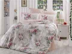 Bedding - Clementina Double Duvet Cover Set Dried Rose 100260206 - Turkey