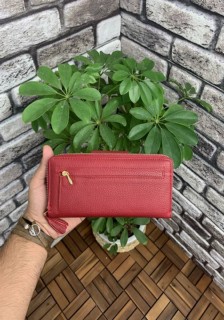 Matte Red Hand Portfolio with Zipper and Leather Fly 100345659
