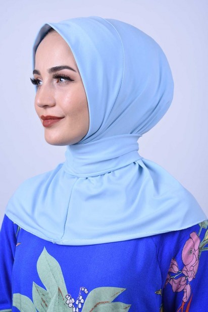 Ready to wear Hijab-Shawl - Écharpe à Boutons Pression Châle Bleu Bébé - Turkey