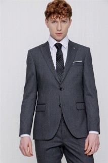 Men's Black Venus Patterned Vest Slim Fit Slim Fit 6 Drop Suit 100351282