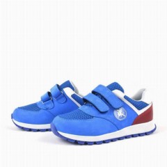 Anatomic Blue Genuine Leather Velcro Boys Athletic Shoes 100278810