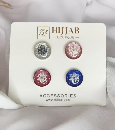 Woman Bonnet & Hijab - 4 Pcs ( 4 pair ) Islam Women Scarves Magnetic Brooch Pin 100298882 - Turkey