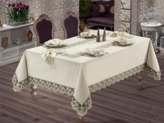Table Cover Set - French Guipure Star Lace Dinner Set - 26 Pieces 100259872 - Turkey